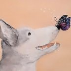 作品犬と蝶々(原画)