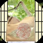 作品無限∞シルクショルダーバッグ(ベージュ)／Infinite ∞ silk shoulder bag(beige color)