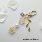 作品【再販】当店1番人気 ダブルフラワーキーホルダー　菜の花　イエロー　ストラップ　バックチャーム　チャーム