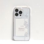 作品きらきら輝くお花とパールのスマホケース ｜iPhoneケース｜スマホカバー｜clear