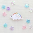 作品刺繍ブローチ/ステゴサウルス【受注制作】