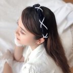 作品Pearl velvet headband