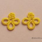 作品tatting lace ノンホールピアス_yellow