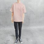 作品六分の一男子図鑑　エイトサイズ　服　半袖ピンク+デニムパンツセット　ハンドメイド