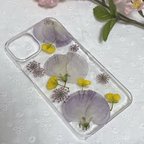 作品押し花iPhoneケース＊灰桜＊(はいざくら)