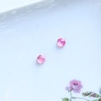 作品小さなピンク螺鈿のピアスイヤリング【1845】#シェル　　和　伝統工芸　秋ピアス