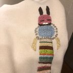 作品（受注販売）うさぎ刺繍入り手作りカシミヤセーター
