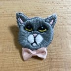 作品ねこ刺繍ブローチ No.8