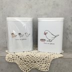 作品文鳥のキャニスター缶