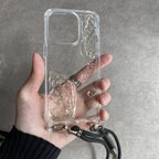 作品クリア スマホショルダーケースInorganic  ニュアンス  iPhoneケース 透明感  秋 冬 