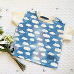 作品【90cm】ワイドTシャツ　半袖　雲柄