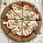 作品エビとベーコンピザ/フェルトままごと🍕🦐