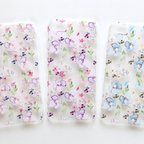 作品大人可愛い♡ Flōra フローラ 3色 / CLR【 iPhone case / hard 】花柄 フラワー おしゃれ クリア ハードケース ピンク パープル 紫 ブルー 水色