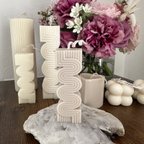 作品【Nude Color】Mini Wavy Pillar Candle