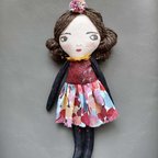 作品女の子　ハンドメイドドール　手作り人形　ファブリック人形　プレゼント　インテリア