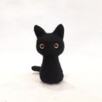 作品羊毛フェルトの小さな小さな黒猫　