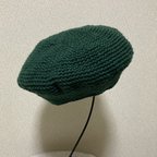 作品工房*MOE*【送料込み】秋色ベレー帽　モスグリーン