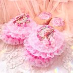 作品🌹Rococo🌹華やかレース・Room shoes・【マリーアントワネット】Rose Pink・送料無料