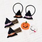 作品ハロウィン魔女帽子のベビーヘアクリップ♡ 赤ちゃん　新生児　出産祝い　冬　サンタさん