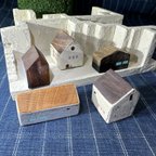 作品ミニチュアハウス　ミニハウス　小さな木のお家　Tiny house　5種　㉚