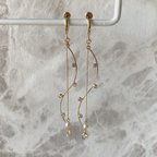 作品クリスタル×パールのロングearrings 