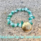 作品Natural Stone Palm Tree Concho Bracelet