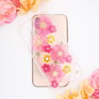 作品ジュリアンジュリアン パールフラワー　お花かわいい iPhoneケース 【iPhone11対応】