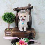 作品羊毛フェルト犬❤️リアル&可愛い系　ポンちゃん(ポメラニアン)　SS サイズ