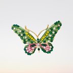 作品H0709【動物】キレイ 鮮やか 蝶々 ブローチ