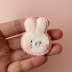 作品フェルトマグネット　うさぎ　こうさぎ　bunny　冷蔵庫　ホワイトボード　pink (A)