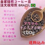 作品<送料込> 注文後焙煎コーヒー豆 ブラジル さくらブルボン 100g 