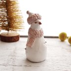 作品陶置物  幸せ運ぶ白い鳥 アンティーク風仕上げ『snow 』冬 雪