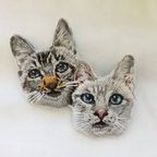 作品【オーダー品】猫の刺繍ブローチ