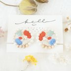 作品【 palette 】 a. color / 刺繍ピアス( イヤリング )