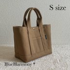 作品【帆布トートバッグ】S size・ちょこっとバッグ・ミニバッグ・8号帆布・お散歩バッグ・サブバッグ・ハンドバッグ