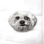 作品【オーダー品】シーズー犬の刺繍ブローチ