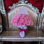 作品⑨「サヴォンローズ」 100本　花束　ピンク　バラ　薔薇
