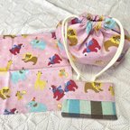 作品🌸入園グッズ　入学グッズ🌸女の子　シューズバッグ　ランチョンマット　ティッシュケース　お弁当袋　動物　ピンク