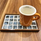 作品★送料込★シックカラーのタイルカフェトレー