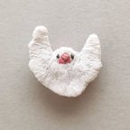 作品刺繍ブローチ｜ぱたぱた文鳥さん《受注生産》