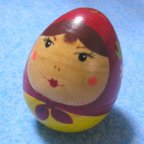 作品タマゴーシカ　木製　マトリョーシカ風　卵型人形　065
