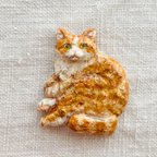 作品茶トラ猫ブローチ（cat brooch）