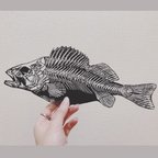 作品切り絵作品　魚(受注生産)