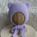 作品【完成品】teddy hat (purple)