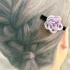 作品ピンクパープルのお花のヘアクリップ　普段使いにもお出掛けにも