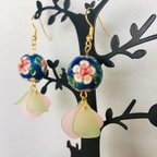 作品和風花びらピアス《一点物》