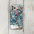 作品iphoneケース46 韓国 iphoneケース 強化ガラス おしゃれ 北欧 カラフル幾何学　レトロ　アイフォン　リバティ　かわいい　流行り iface