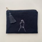 作品ビーズの手刺繍タッセルポーチ＊nail hand＊