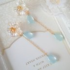 作品氷の花🌼と雫💧ピアス