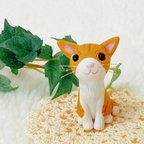 作品【しまねこさん】粘土細工の置物［インテリア 飾り］ 